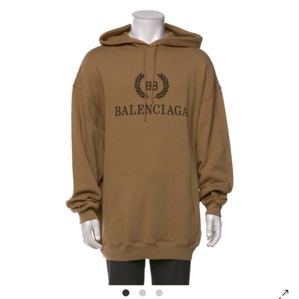 BALENCIAGA / 19AW BB LOGO HOODIE / BB logo hoodie, beige, size: M